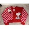 Snoopy PEANUTS Snoopy Red/Pink Valentine’s Day Cardigan Sweater V-Neck Buttons