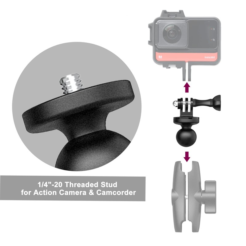 1 Inch Ball Mount Adapter for Insta360 One X2, X,