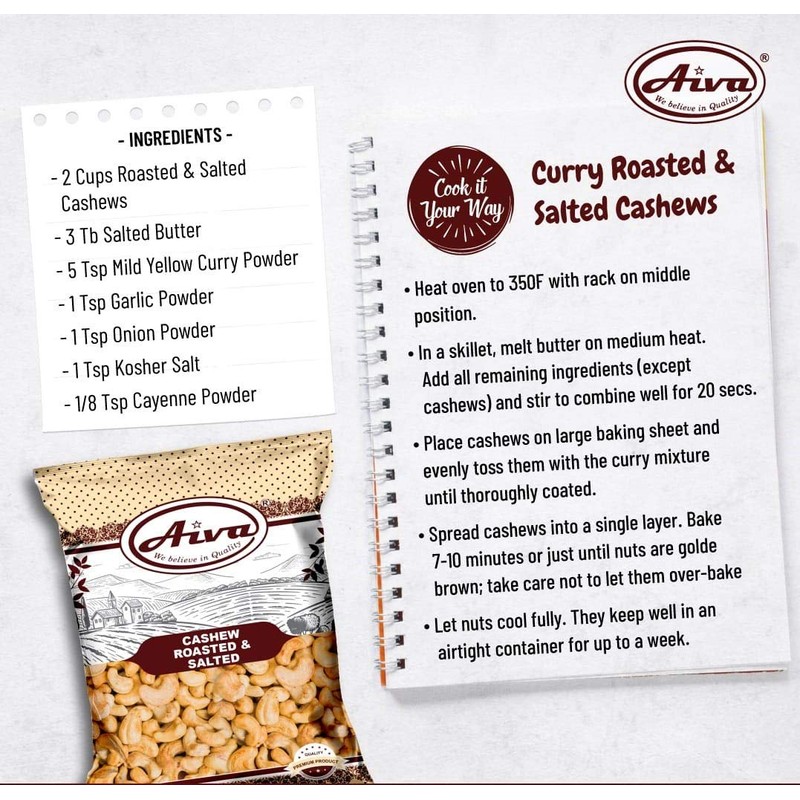 Aiva Cashews Roasted and Salted Premium Quality # 320 (2