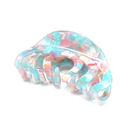 QinGoo Blue Pink Medium Cellulose Acetate Hair Clip Beautiful Women's Hair Clip Hair Accessories Headdress Elegant Hair Accessory 1 Piece (8.5 x 4.2 cm, Blue Pink)