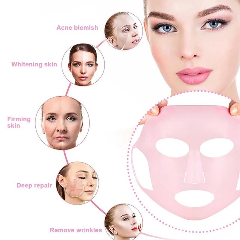 3 Stück Gesichtsmasken Abdeckung, Wiederverwendbare Silikon-Gesichtsmaske, 3D Maske Silikon Gesichtsdampf
