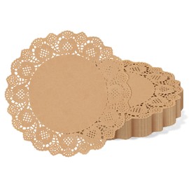WYTAOHZL 300 Pieces Lace Paper Doilies for Tables 12 Inch Round Brown Paper Doilies for Food Cakes Desserts