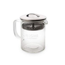 Rishi Tea Simple Brew Teapot - For 12oz Loose Tea Preparation, Built-in Strainer, Everyday Teaware, Easy to Clean, Borosilicate Glass, Enjoy Hot or Iced Tea - 400ml