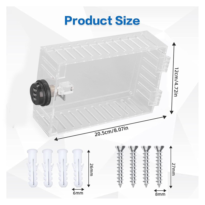 Thermostat Lock Box Tamperproof Anti Damage Clear Acrylic Thermostat Wall
