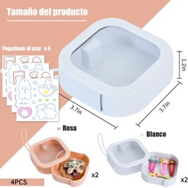 4 Cajas Organizadoras De Corbatas Para El Cabello，organizador portátil de accesorios para el cabello,Dispensador de Hisopos de Algodón，ideal para guardar horquillas y accesorios pequeños.