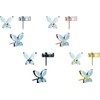 PIERCINGLINE Titanium Attachment with Push Pin Butterfly and Synthetic Turquoise