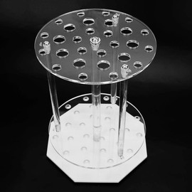 28 Hole Pipette Stand, Pipette Support Stand, Transparent Round Disc Test Tube Stand Holder, Laboratory Equipment