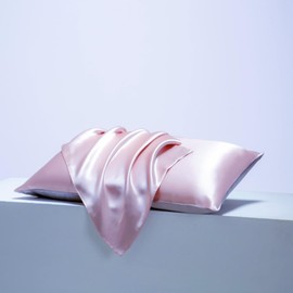 100% Mulberry Silk 19 Momme Charmeuse Silk Pillowcase With Silky Satin underside for Hair and Skinfor Hair and Skin 1pc 50 x 75 cm(Pink)