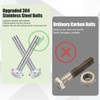 2 Sets 304 Stainless Steel Fuel Tank Strap Bolts, Premium