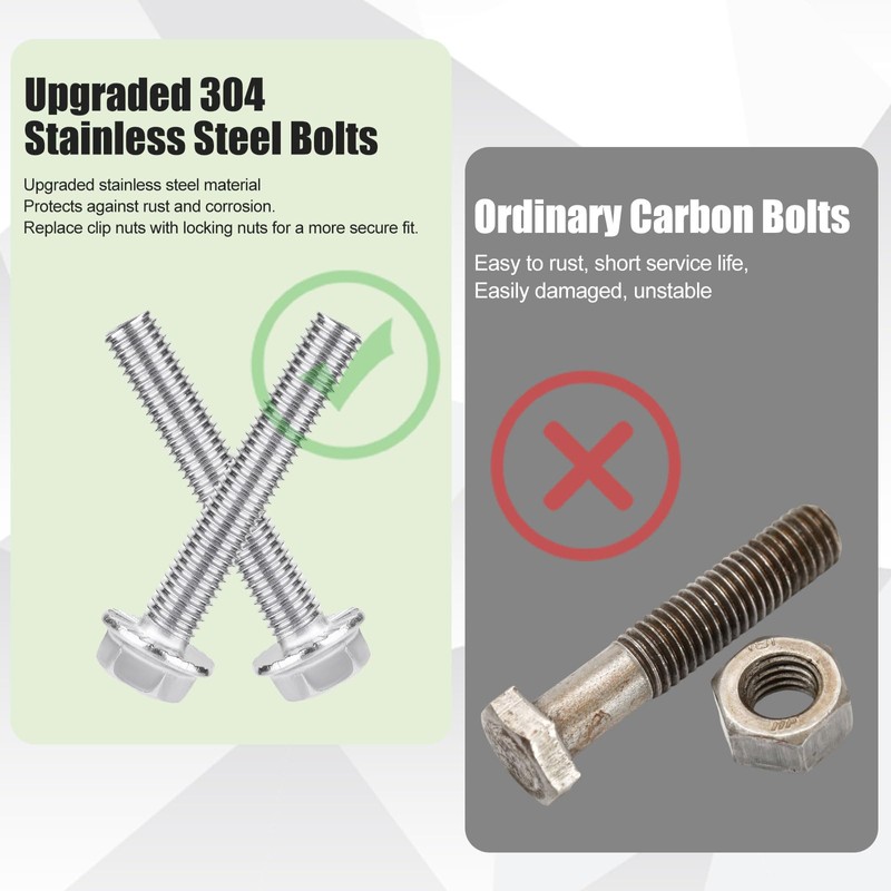 2 Sets 304 Stainless Steel Fuel Tank Strap Bolts, Premium