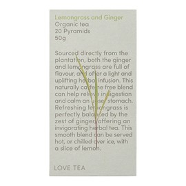 Love Tea Lemongrass & Ginger Pyramid Tea Bags, 20 Tea Bags