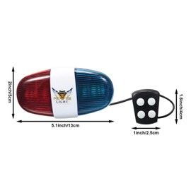 2 Pieces Bicycle Police Sound Lights 6 LED Lights 4 Sounds Trumpet Cycling Horn Bell Warning Safety Bicycle LED Light Waterproof Bike Lights