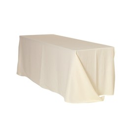 YOUR CHAIR COVERS - 90 x 132 inch Rectangular Polyester Tablecloth - Premium Seamless Wedding Table Cloth for 6 ft Rectangle Tables, Ideal for Wedding and Other Events - Ivory