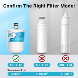 Aquacrest 5231JA2002A Refrigerator Water Filter, Replacement for LG® LT500P®, WSL-1, WF-290, ADQ72910902, ADQ72910901, 5231JA2002B, Kenmore GEN11042FR-08, GEN11042F-08, 46-984490, package may vary (3)