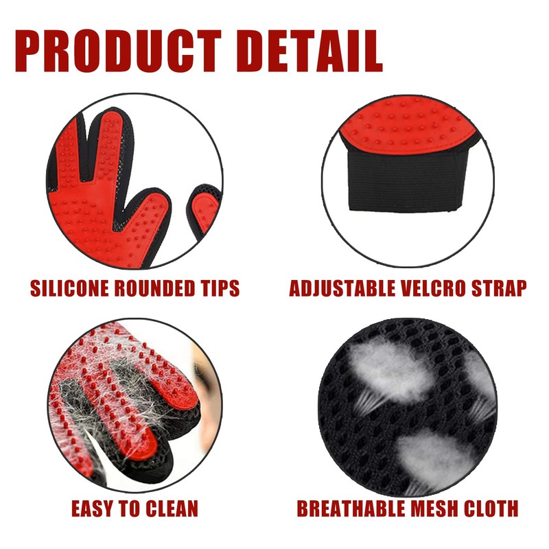 2 Pcs Cat & Dog Grooming Glove - Efficient Pet