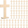 Beeveer 48 Pcs Nativity Wooden Crosses for Baptism, Unfinished Wood