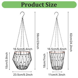 2 Pcs Hanging Chicken Feeder, Foldable Chicken Vegetable Fruits Feeder, Poultry Feeding Holder Basket with Hanging Chain, Veggie Treat Ball for Chicken Coop Accessories