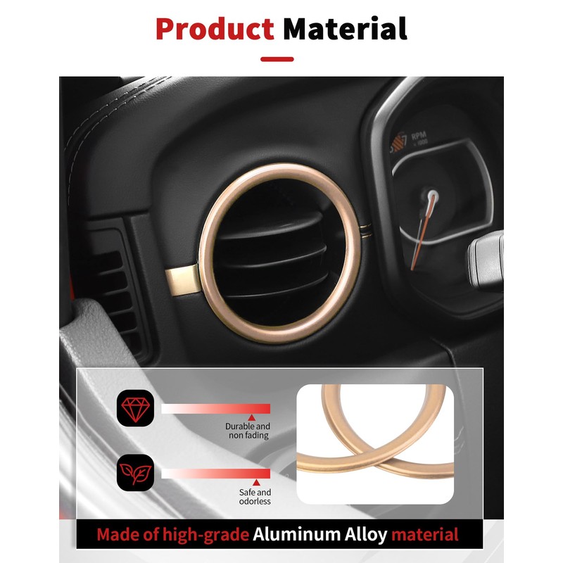 JWWY Dashboard Air Vent Trim Ring Set Fit for 2024-2026+