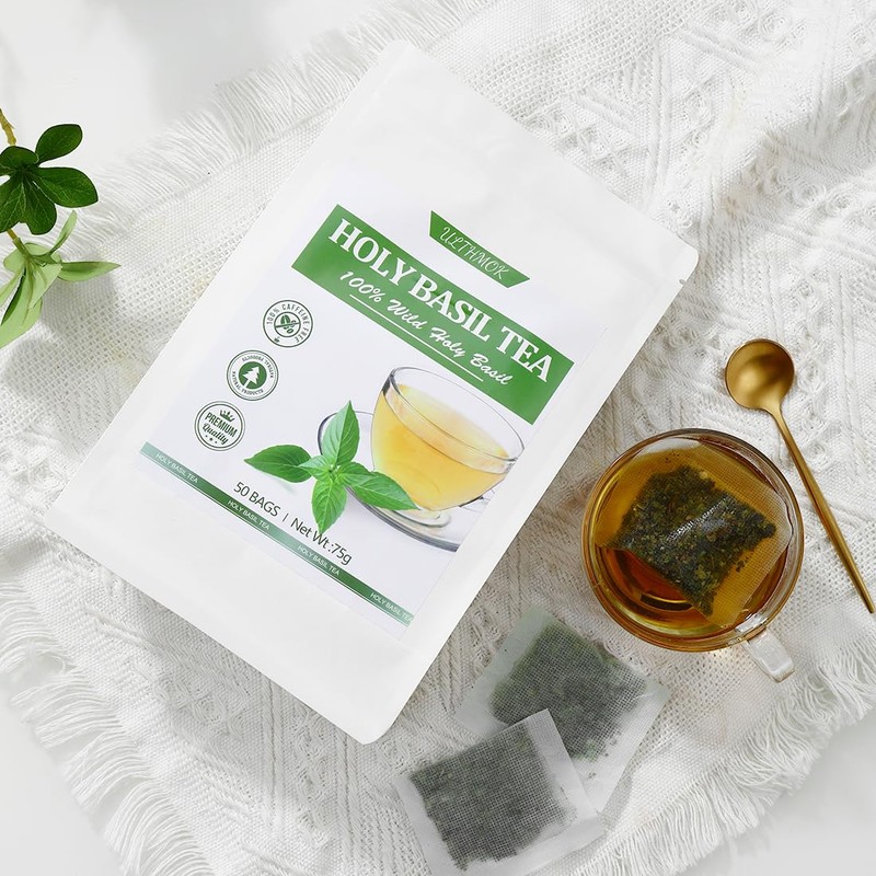 Premium 50 Holy Basil Tea Bags, Made with 100% Natural
