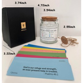 Qunrwe Bible Verse Jar,Scripture Prayer Cards Hope Jar,Birthday Valentines Day Christian Gifts for Women Men Mom Dad Friend,Emotional Support,Religious Graduation Gift