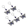 5Pcs Rhinestone Keychain Handcrafted Exquisite Beautiful Shiny Butterfly Shape Evil
