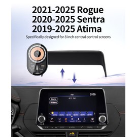Masergogo Wireless Charging car Phone Holder for Nissan Rogue 2021-2025/Sentra 2020-2025/Altima 2019-2025 Accessories 8 inch Screen Fixed Clip,360° Rotation car Phone Mount Compatible with MagSafe