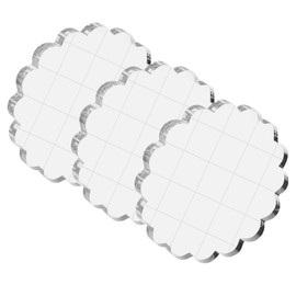 PATIKIL Acrylic Stamp Block, 3 Pack Stamping Block Round Shape with Lines Decorative Mounting Blocks Set for Scrapbooking DIY Crafts Card Making, 2" Diameter