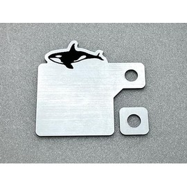 Licenseplate-006 Motorcycle Demulsion Sticker Acrylic Plate (Orca Whale) 0.06 inch (1.5 mm) Spacer Acrylic 2 Layer Hairline Silver
