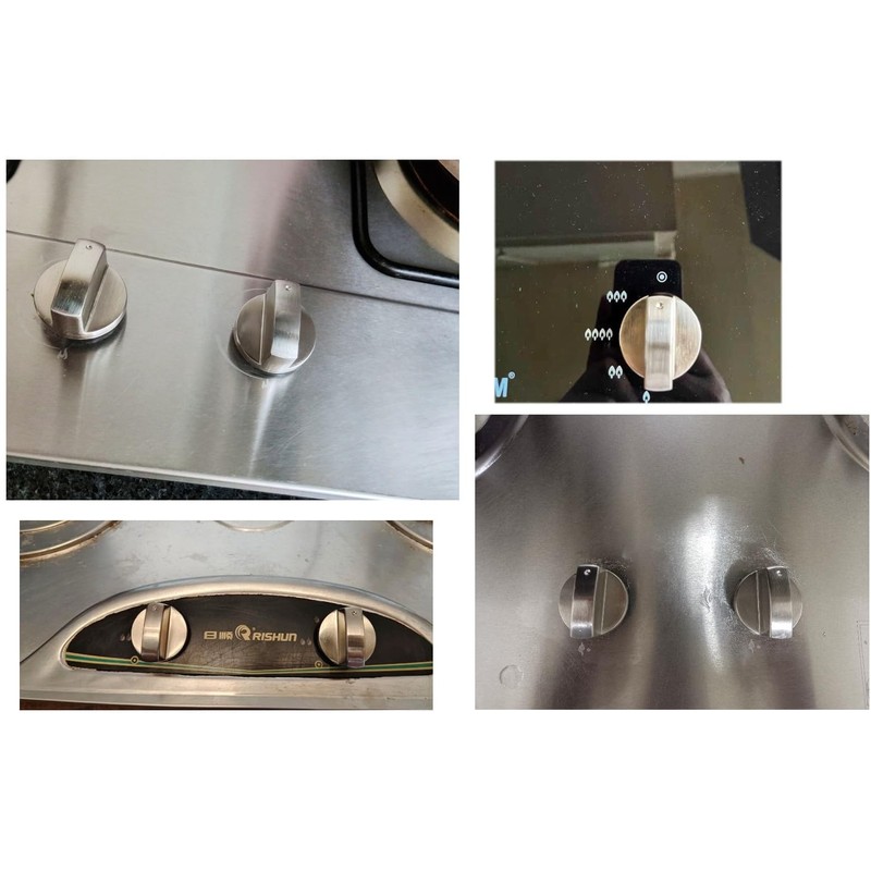 JZK 4 Pieces 6 mm Silver Metal Stove Knob Replacement