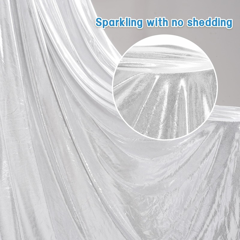 Dominiburl Silver Sequin Tablecloth 90 x 132 inch Rectangular Sparkly