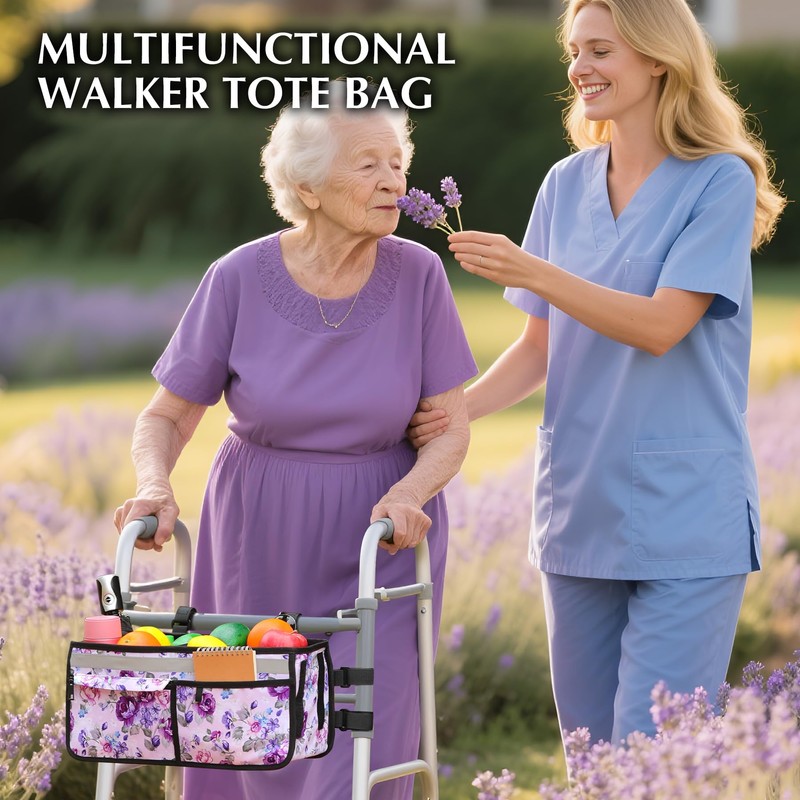 Walker Basket for Folding Walker –Accessories Storage Bag Organizer Pouch