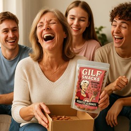 GILF Snacks - Grandma I’d Like to Feed Almonds- Funny Mother's Day Gift for Grandma - Fun Gag Gift Candy - Certified Snack Since Way Back - Hilarious Birthday or Retirement Gift - Sweet Treat for Mom - Over the Hill Salty Nuts