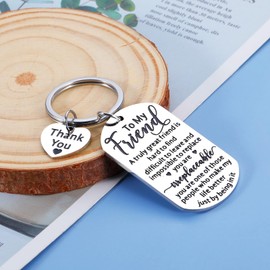Gift for Best Friend Women Men Friendship Gift for Him Her Christmas Birthday Graduation Gift for Friend Sentimental Keychain To My Friend Gift Thank You Gift for Friend Coworker Bestie Sister