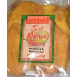 Trader Joe's Dried Fruit Just Mango Slices 6 Ounces (Pack of 8)