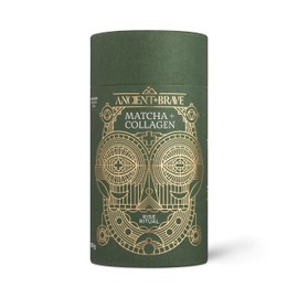 Ancient + Brave Matcha + Collagen 150g Tub - Lion's Mane Mushroom Powder Supplement - Hydrolysed Collagen Peptides - Radiant Skin, Hair & Nails