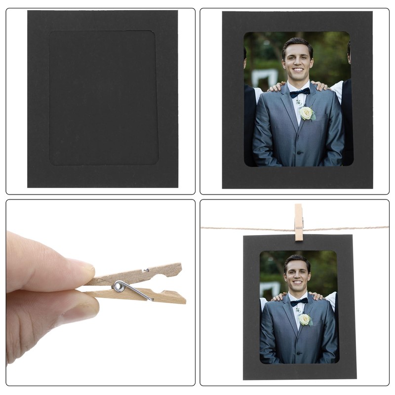MECCANIXITY 30PCS Paper Photo Frames, 4 x 4 Inch Cardboard