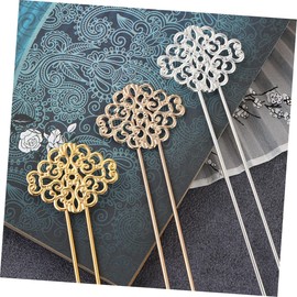 Beavorty Chinese Hair Accessories Metal Hair Stick Hair Pin Fork Hair Bun Stick Vintage Hair Pin for Buns Hair Sticks for Long Hair
