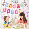 AhfuLife Easter Banner Decorations - 25pcs Happy Easter Bunny Paper