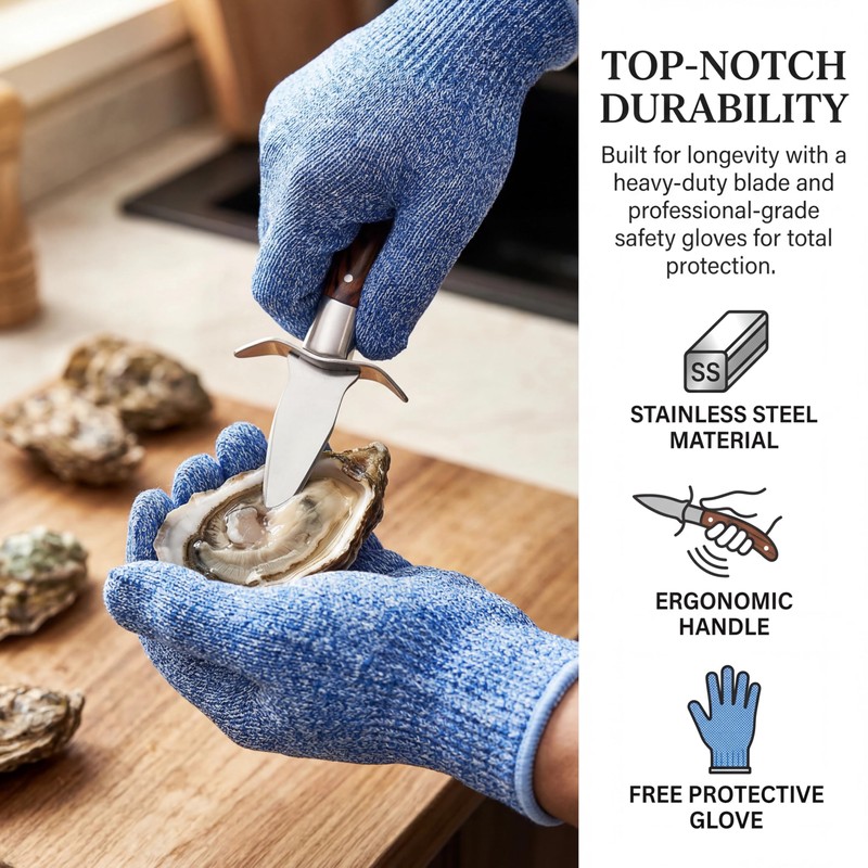 2 PACK Oyster Shucking Knife and Glove Kit – Stainless