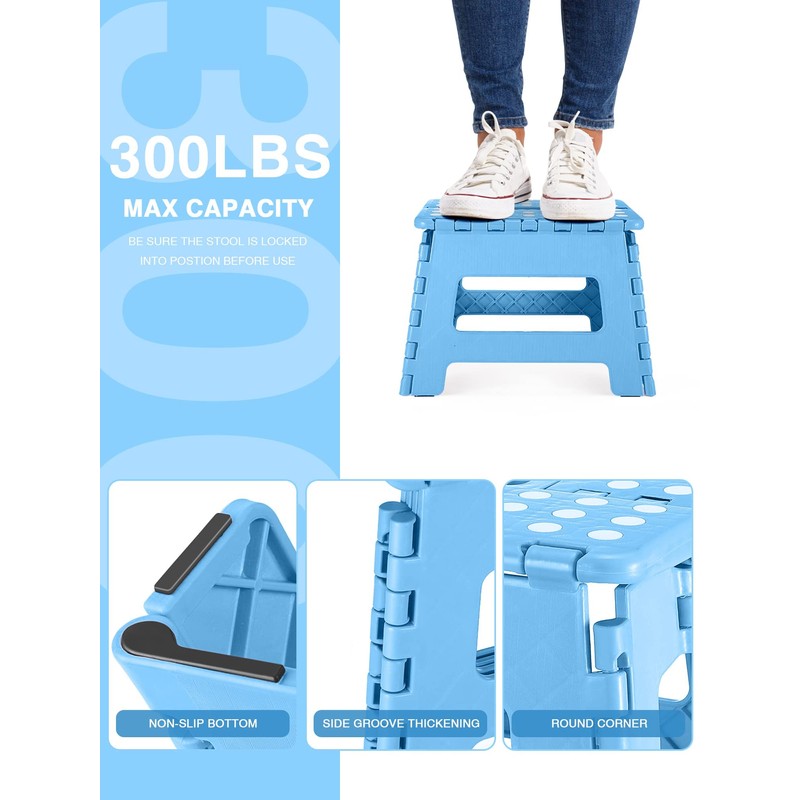 Dyforce Folding Step Stool 9", Kids Step Stool, Heavy Duty