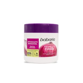Babaria - Mascarilla Hidratante Para el Cabello de Cebolla | Repara y fortalece la fibra capilar | Tratamiento Para El Cabello Maltratado | Brillo y suavidad intensa | Sin olor y sin lágrimas | Vegana | 400 ml