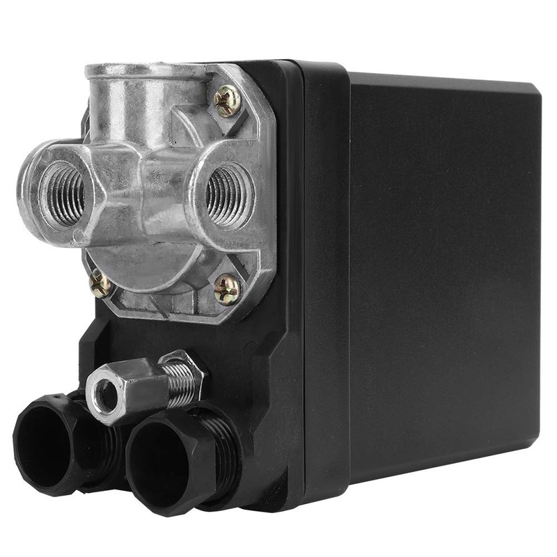 Fafeicy 380V Three-Phase Vertical Four-Hole Pressure Control Switch, Black, Auto