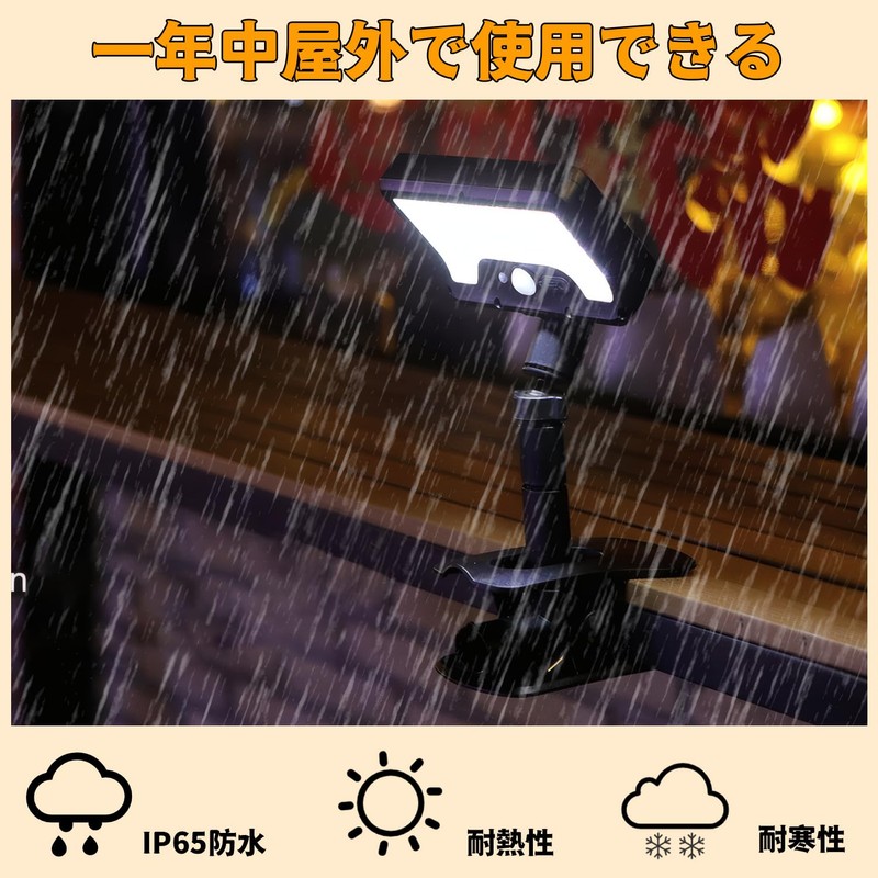Lasola Clip-on Solar Light, Sensor Light, Outdoor, IP65 Waterproof, 600