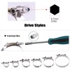 Glarks 12Pcs 6 Sizes 32-116mm Stainless Steel T-Bolt Hose Clamps