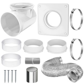 Dryer Vent Connector Kit, Dryer Vent Wall Plate, 90 Degree Dryer Vent Elbow Compatible with 4 Inch dryer vent hose for Tight Space