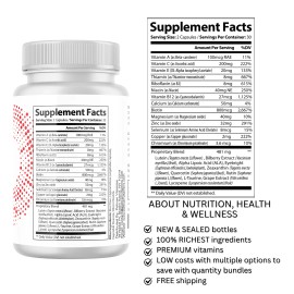 Pelican Vitamins Vision Support- Eye Support with Lutein- 3 Bottles- 180 Capsules