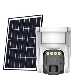 4G LTE Cellular Security Camera, Solar Powered, No WiFi Required, Wireless Outdoor Security Camera, PIR Motion Sensor, 360 Live View, 2K Color Night Vision, Two-Way Audio, Included SIM and SD Card