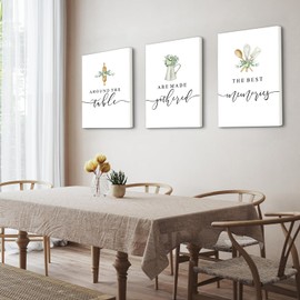 BZSPNJM Dining Room Wall Art Decor - Kitchen Wall Decor Memories Around the Table Farmhouse Wall Decor Dining Room Decor Prints Signs 12x16”Framed (Green 02)