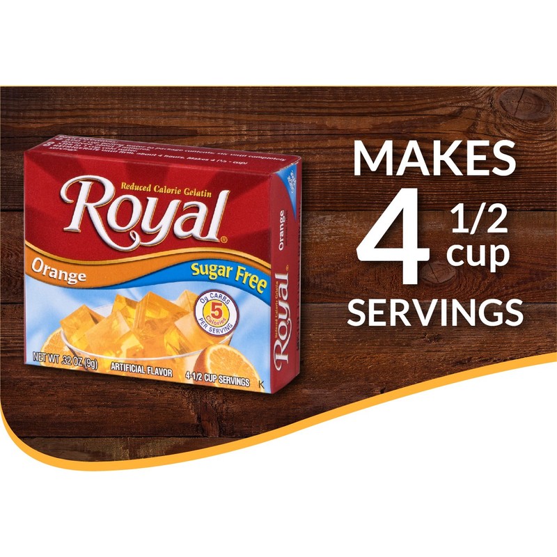Royal Orange Gelatin Dessert Mix, Sugar Free and Carb Free