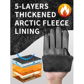 ARFNKIM Waterproof Winter Gloves with Fleece Lining, -20℉ Coldproof Touch Screen Men Women Thermal Ski Gloves for Outdoor Sports (Black, M)